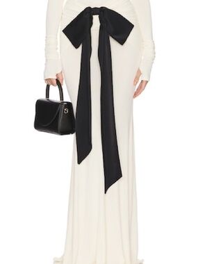 Helsa Althea Jersey Skirt With Bow Swiss Cream